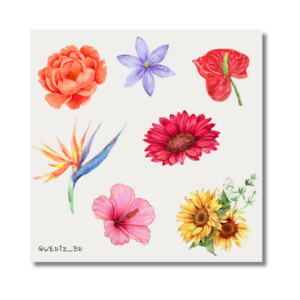 Cartela Adesivos Flores