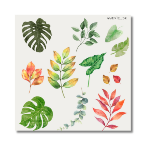 Cartela Adesivos Folhas